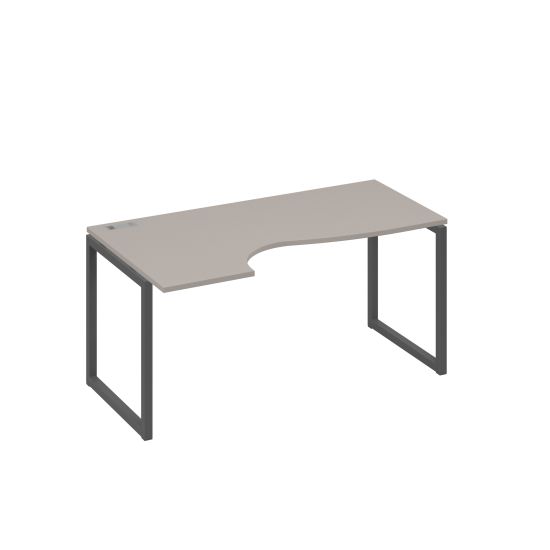 Стол эргономичный левый Классика на металлокаркасе QUATTRO мокко премиум / металлокаркас антрацит