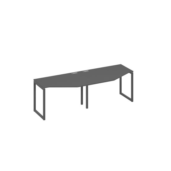 Рабочая станция (2х120) каркас QUATTRO столы Техно антрацит премиум / металлокаркас антрацит