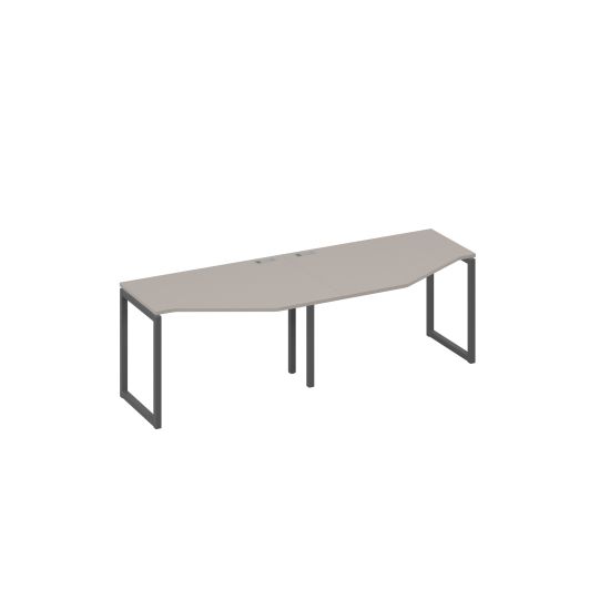 Рабочая станция (2х120) каркас QUATTRO столы Техно мокко премиум / металлокаркас антрацит