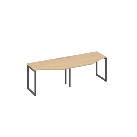 Рабочая станция (2х120) каркас QUATTRO столы Техно натуральный дуб / металлокаркас антрацит