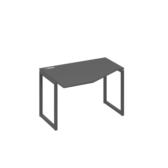 Стол Техно на металлокаркасе QUATTRO эргономичный левый антрацит премиум / металлокаркас антрацит
