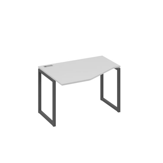 Стол Техно на металлокаркасе QUATTRO эргономичный левый серый / металлокаркас антрацит