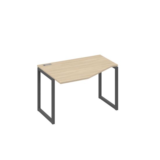 Стол Техно на металлокаркасе QUATTRO эргономичный левый дуб скандинавский / металлокаркас антрацит
