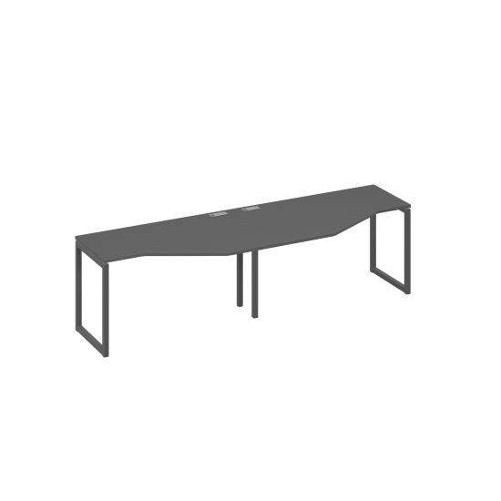 Рабочая станция опоры QUATTRO столы (2х140) Техно антрацит премиум / металлокаркас антрацит
