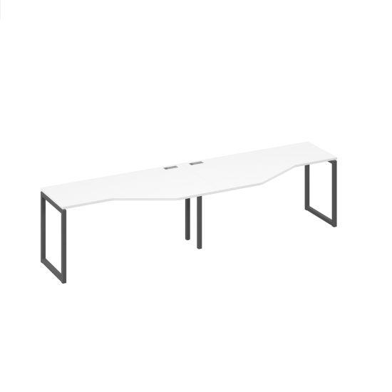 Cтанция QUATTRO столы (2х160) Техно эргономичные белый премиум / металлокаркас антрацит