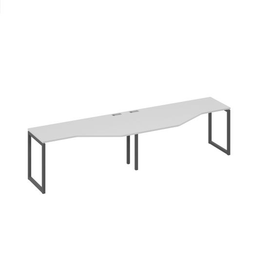 Cтанция QUATTRO столы (2х160) Техно эргономичные серый / металлокаркас антрацит