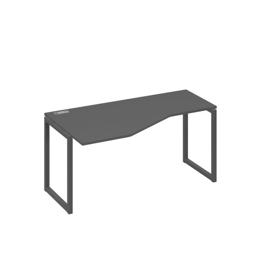 Стол левый Техно эргономичный на металлокаркасе QUATTRO антрацит премиум / металлокаркас антрацит