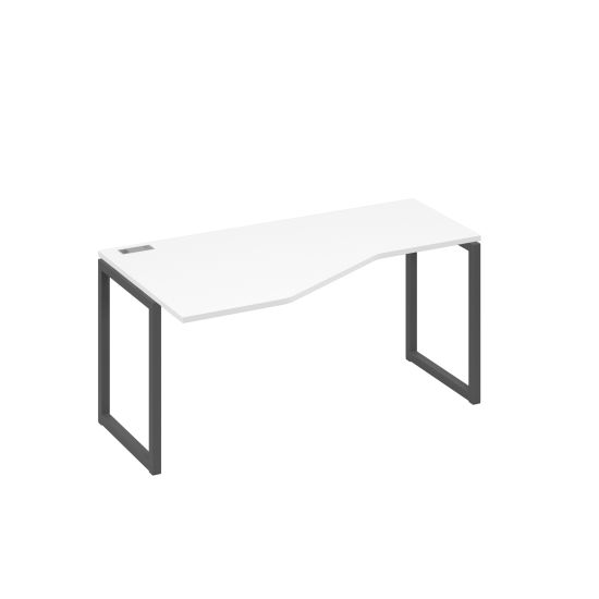 Стол левый Техно эргономичный на металлокаркасе QUATTRO белый премиум / металлокаркас антрацит