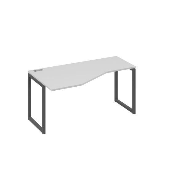 Стол левый Техно эргономичный на металлокаркасе QUATTRO серый / металлокаркас антрацит