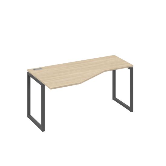 Стол левый Техно эргономичный на металлокаркасе QUATTRO дуб скандинавский / металлокаркас антрацит