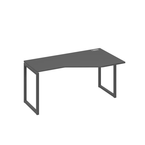 Стол Техно металлокаркас QUATTRO эргономичный правый антрацит премиум / металлокаркас антрацит