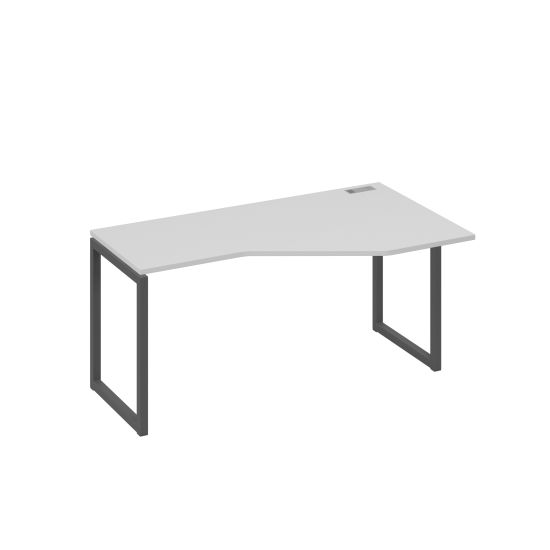 Стол Техно металлокаркас QUATTRO эргономичный правый серый / металлокаркас антрацит