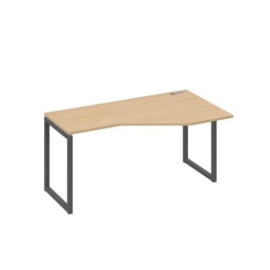 Стол Техно металлокаркас QUATTRO эргономичный правый натуральный дуб / металлокаркас антрацит