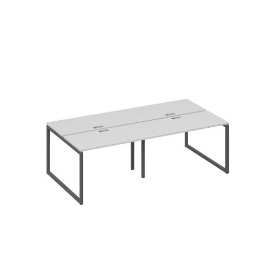 Станция 4х120 рабочая на металлокаркасе QUATTRO серый / металлокаркас антрацит