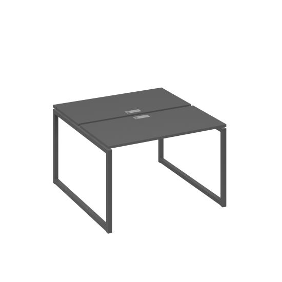 Рабочая станция с опорами QUATTRO (2х120) антрацит премиум / металлокаркас антрацит
