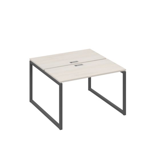 Рабочая станция с опорами QUATTRO (2х120) дуб / металлокаркас антрацит