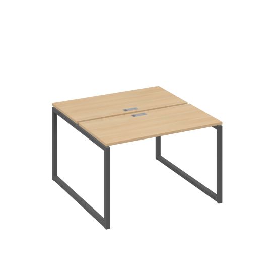Рабочая станция с опорами QUATTRO (2х120) натуральный дуб / металлокаркас антрацит