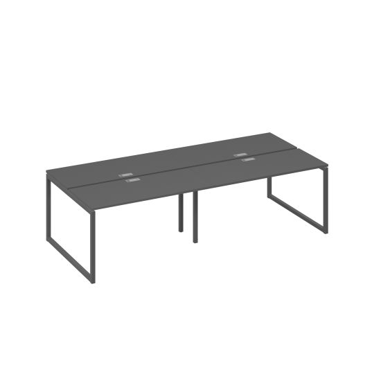 Станция 4х140 в офис каркас QUATTRO антрацит премиум / металлокаркас антрацит