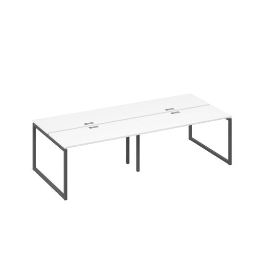 Станция 4х140 в офис каркас QUATTRO белый премиум / металлокаркас антрацит