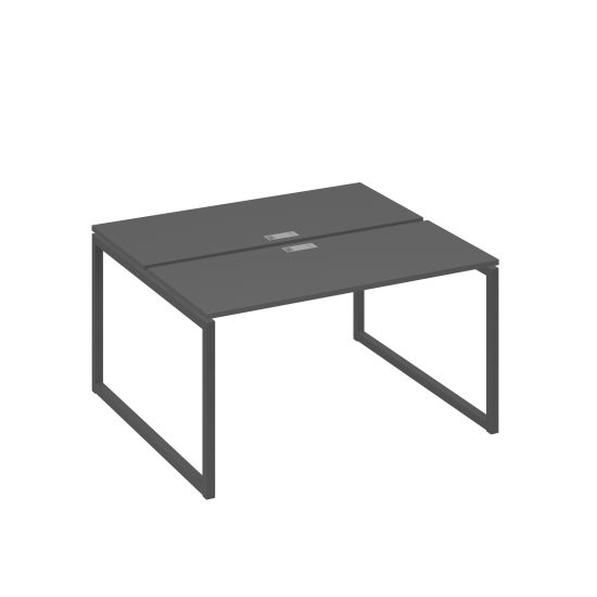 Станция (2х140) офисная с металлокаркасом QUATTRO антрацит премиум / металлокаркас антрацит