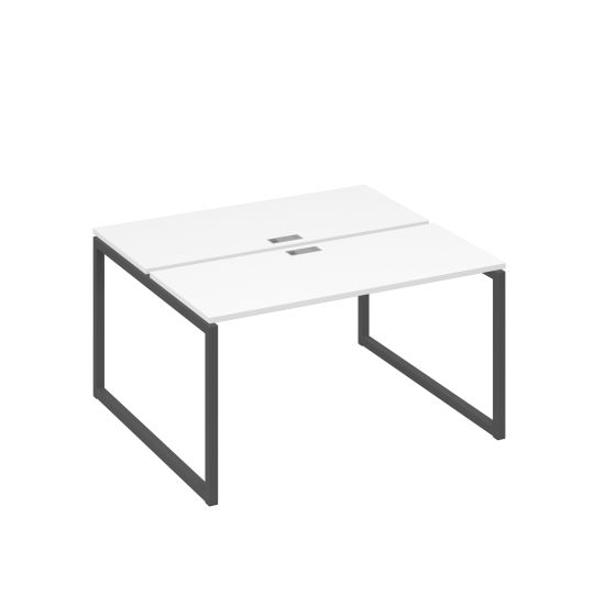 Станция (2х140) офисная с металлокаркасом QUATTRO белый премиум / металлокаркас антрацит