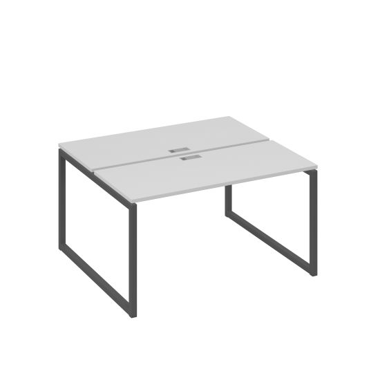 Станция (2х140) офисная с металлокаркасом QUATTRO серый / металлокаркас антрацит