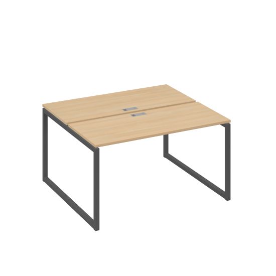 Станция (2х140) офисная с металлокаркасом QUATTRO натуральный дуб / металлокаркас антрацит