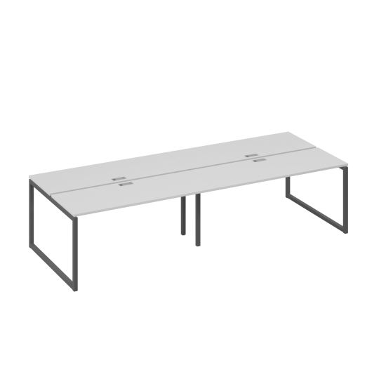 Рабочая станция на металлокаркасе QUATTRO (4х160) серый / металлокаркас антрацит