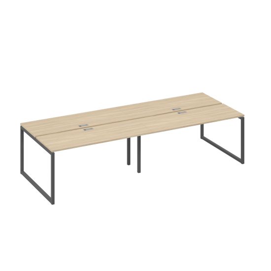 Рабочая станция на металлокаркасе QUATTRO (4х160) дуб скандинавский / металлокаркас антрацит