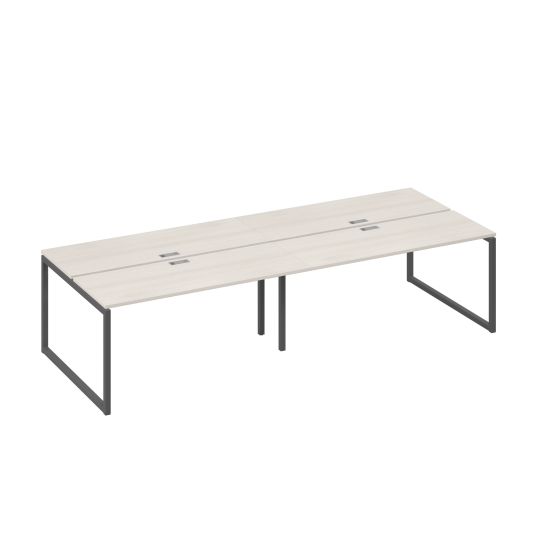 Рабочая станция на металлокаркасе QUATTRO (4х160) дуб / металлокаркас антрацит