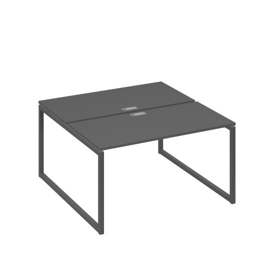 Рабочая станция 2х140 на опорах QUATTRO антрацит премиум / металлокаркас антрацит