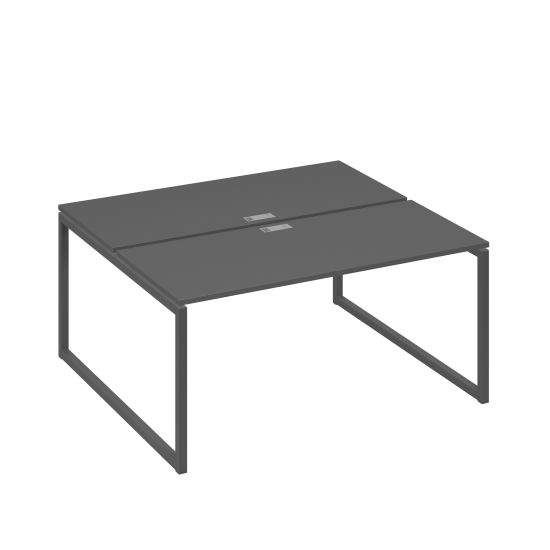 Рабочая станция (2х160) с опорами QUATTRO антрацит премиум / металлокаркас антрацит
