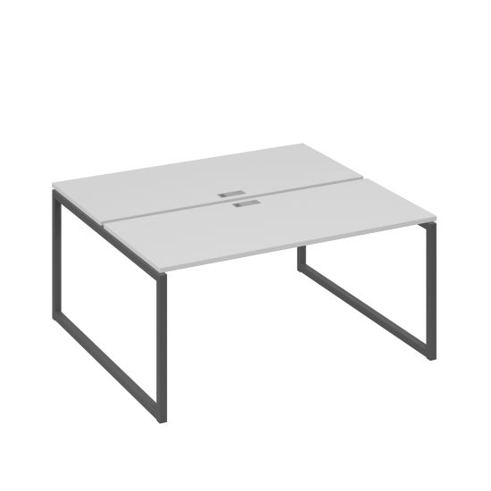 Рабочая станция (2х160) с опорами QUATTRO серый / металлокаркас антрацит