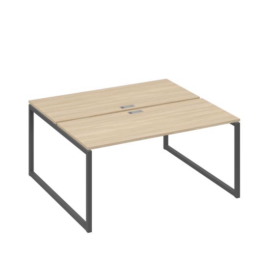 Рабочая станция (2х160) с опорами QUATTRO дуб скандинавский / металлокаркас антрацит