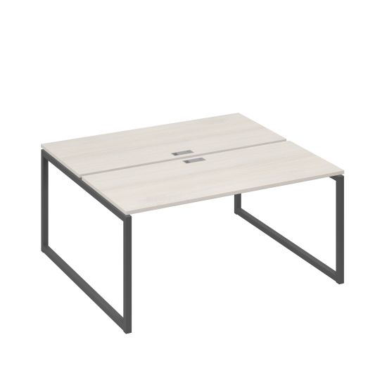 Рабочая станция (2х160) с опорами QUATTRO дуб / металлокаркас антрацит