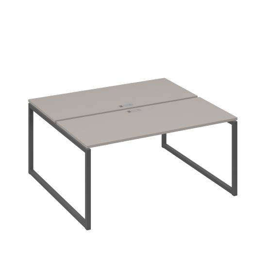 Рабочая станция (2х160) с опорами QUATTRO мокко премиум / металлокаркас антрацит