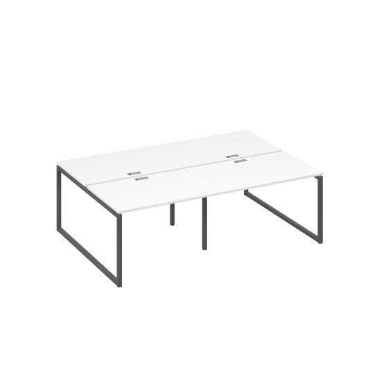 Рабочая станция на металлокаркасе QUATTRO (4х120) белый премиум / металлокаркас антрацит