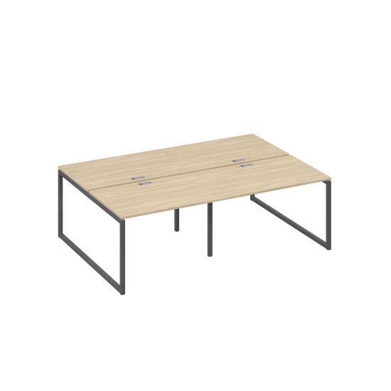 Рабочая станция на металлокаркасе QUATTRO (4х120) дуб скандинавский / металлокаркас антрацит