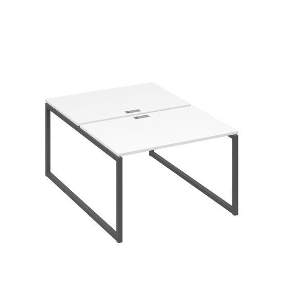 Станция офисная (2х120) на металлокаркасе QUATTRO белый премиум / металлокаркас антрацит