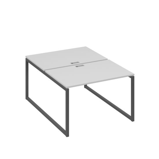 Станция офисная (2х120) на металлокаркасе QUATTRO серый / металлокаркас антрацит