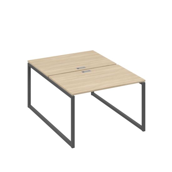 Станция офисная (2х120) на металлокаркасе QUATTRO дуб скандинавский / металлокаркас антрацит