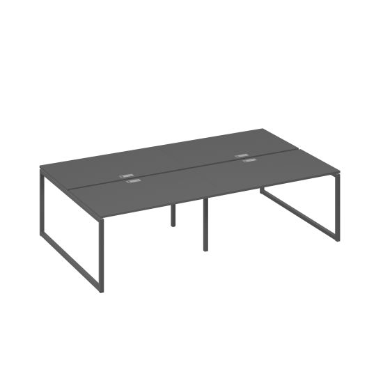Рабочая станция на металлокаркасе QUATTRO (4х140) антрацит премиум / металлокаркас антрацит