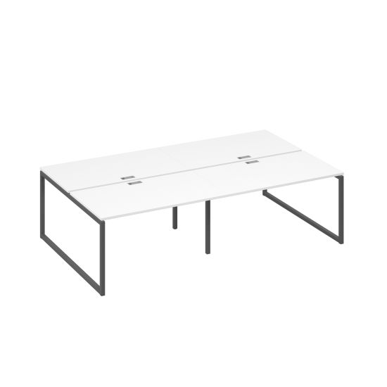 Рабочая станция на металлокаркасе QUATTRO (4х140) белый премиум / металлокаркас антрацит