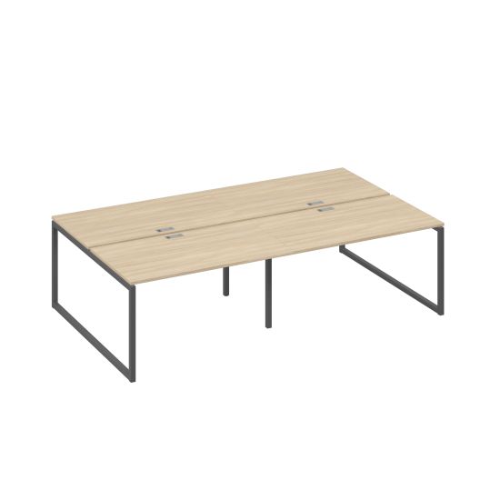 Рабочая станция на металлокаркасе QUATTRO (4х140) дуб скандинавский / металлокаркас антрацит