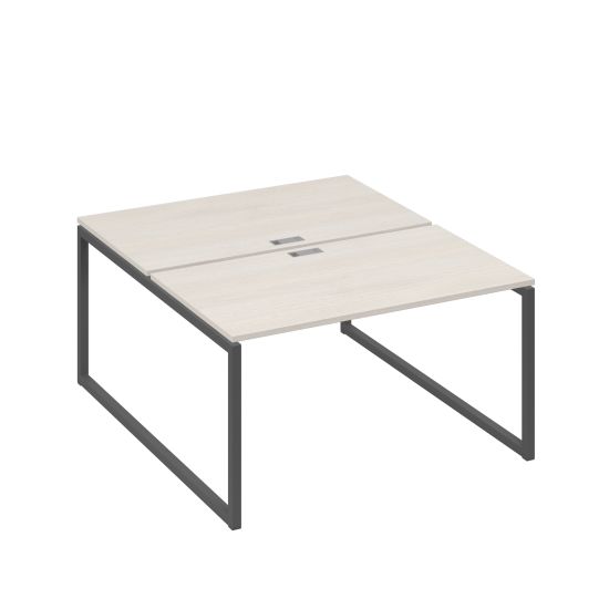 Рабочая станция QUATTRO (2х140) опоры металлокаркас дуб / металлокаркас антрацит