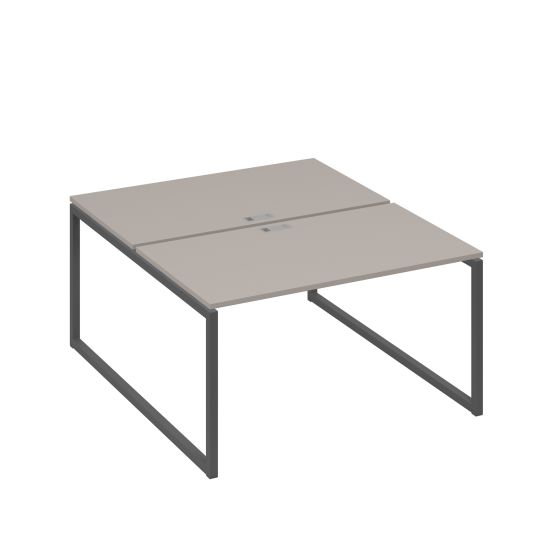 Рабочая станция QUATTRO (2х140) опоры металлокаркас мокко премиум / металлокаркас антрацит