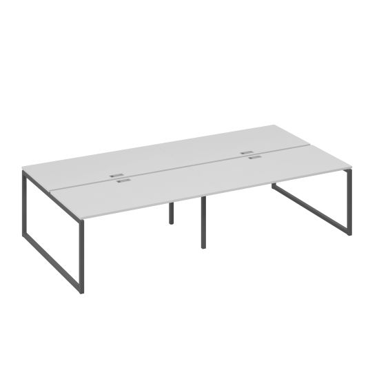 Станция со столами 4х160 на каркасе QUATTRO серый / металлокаркас антрацит