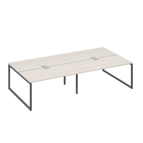 Станция со столами 4х160 на каркасе QUATTRO дуб / металлокаркас антрацит