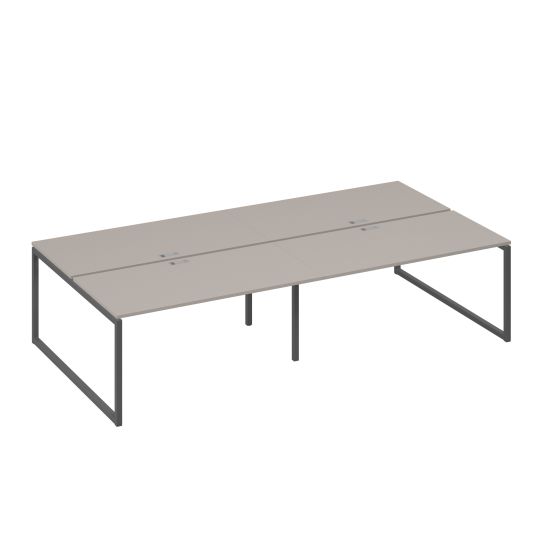 Станция со столами 4х160 на каркасе QUATTRO мокко премиум / металлокаркас антрацит