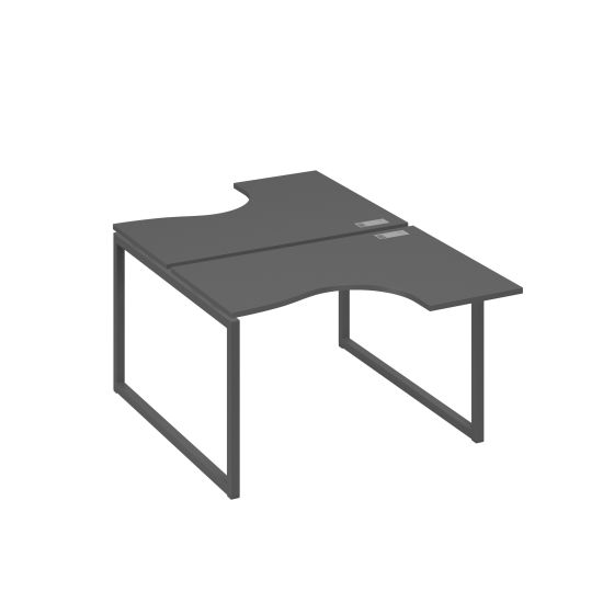 Рабочая станция эргономичная Классика каркас QUATTRO (2х120) антрацит премиум / металлокаркас антрацит
